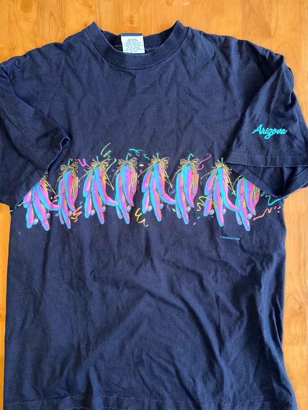 Vintage Signal Sports Arizona Chili Pepper Graphic T-Shirt Mens Large Black 90s